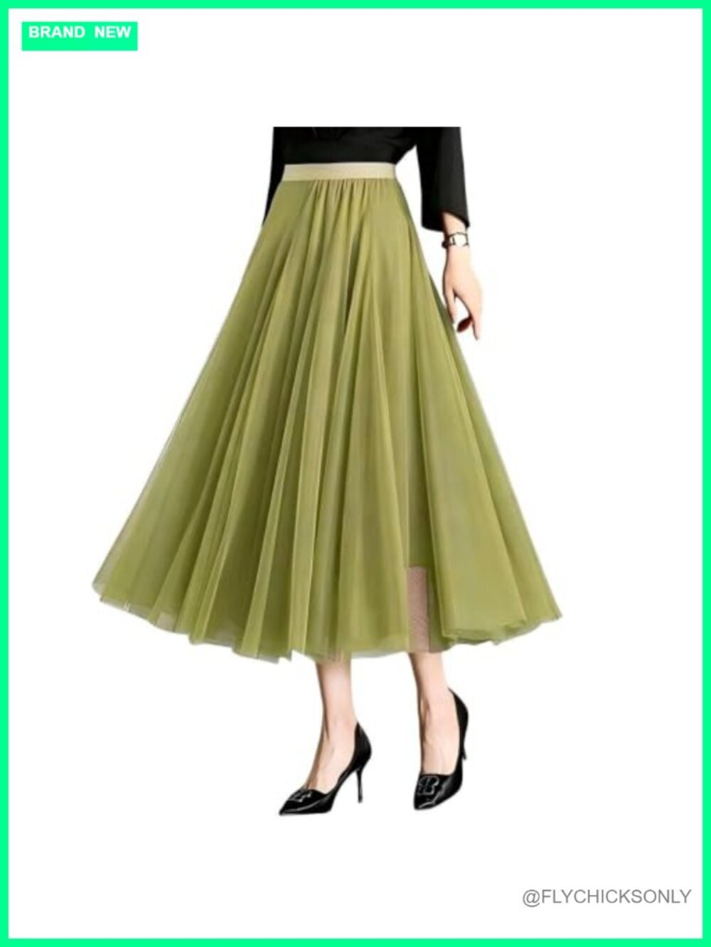 Women's Tulle Mesh A-Line Long Skirt Tea Length Formal Evening